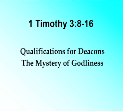 Qualifications Of Deacons